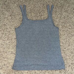ALL IN MOTION DOUBLE STRAP LIGHTWEIGHT ATHLETIC TANK TOP/ GREY / SIZE XL